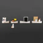 Design Wandregal aus Sperrholz und Metall mit Garderobe - Berema Viadurini