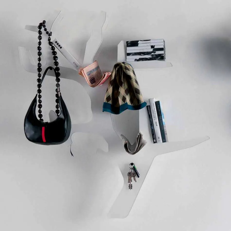 Plexiglas Wandregal mit Kleiderhaken Made in Italy - Neon Viadurini