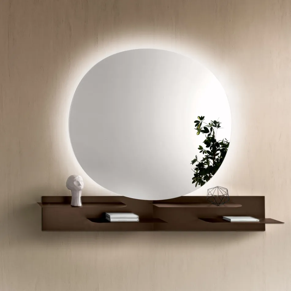 Modernes Design-Metallregal mit zwei horizontalen Ablagen - Miro Viadurini