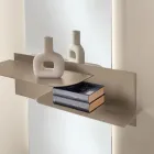 Modernes Design-Metallregal mit zwei horizontalen Ablagen - Miro Viadurini