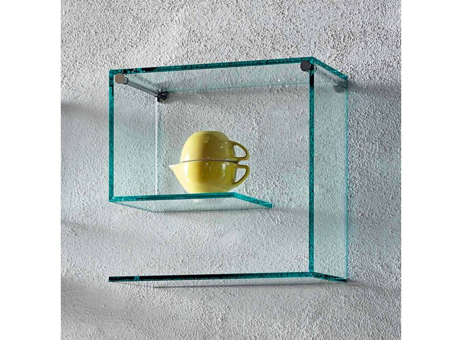 Transparente Glaswandregale Vielseitiges elegantes Design 2 Stück - Rolle Viadurini