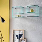 Transparente Glaswandregale Vielseitiges elegantes Design 2 Stück - Rolle Viadurini