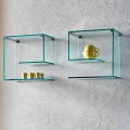 Wandregale aus transparentem Glas Design Made in Italy 2 Stück - Rolle
