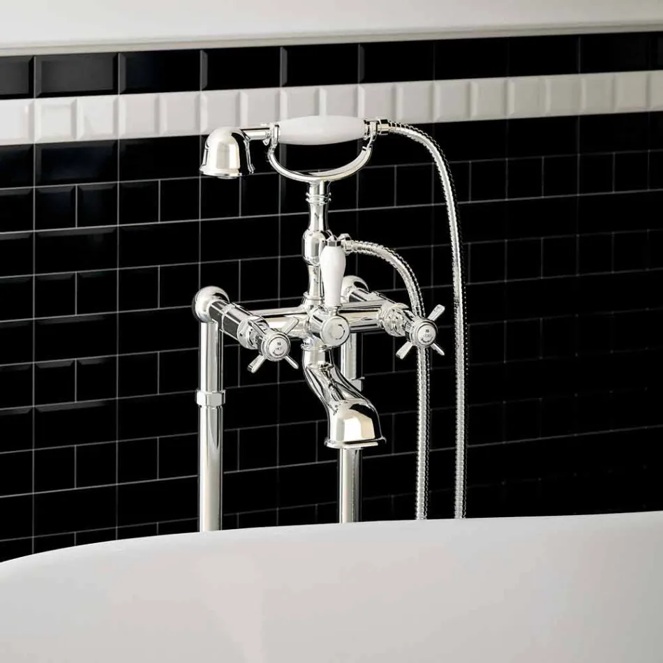 Klassischer Bodenmischer für Badewanne Made in Italy Messing - Omidio Viadurini