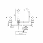 Klassischer 3-Loch Messing Waschtischmischer Made in Italy - Shelly Viadurini