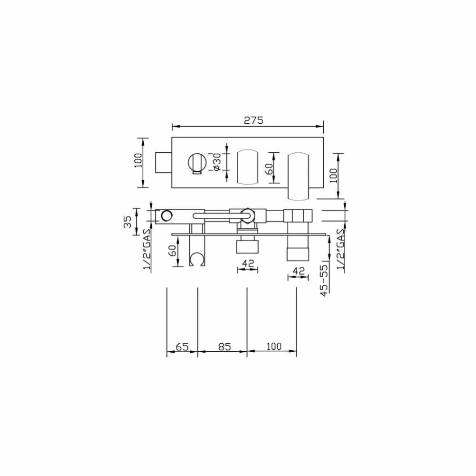 Modernes Design Eingebauter Duschmischer aus Messing Made in Italy - Sika Viadurini