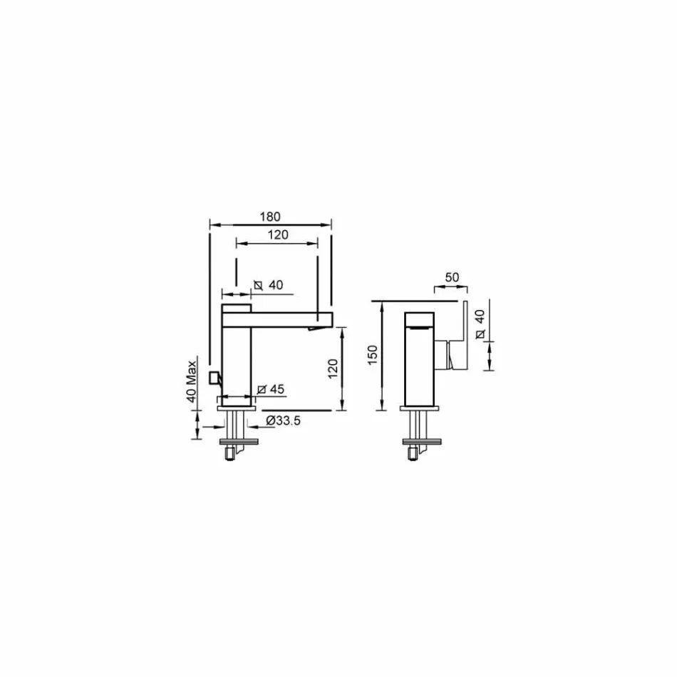 Waschbeckenmischer mit Seitenhebel von Made in Italy Design - Panela Viadurini