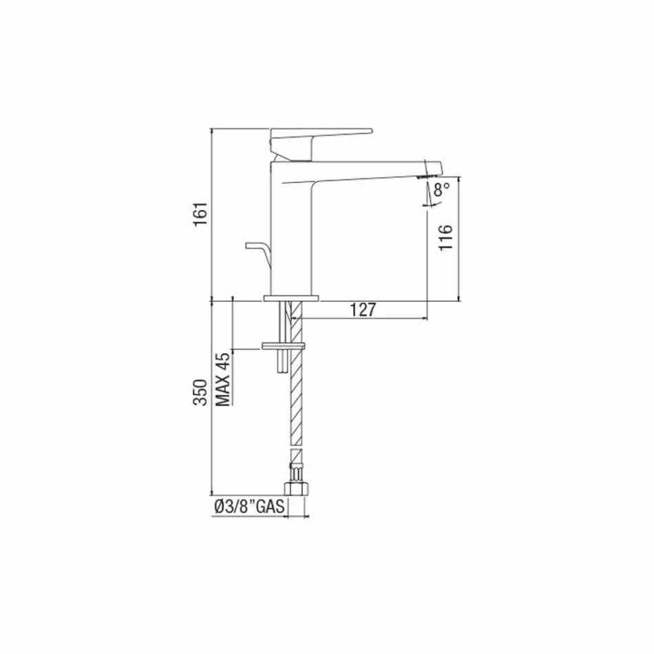 Moderner Waschbeckenmischer ohne Abfluss Made in Italy - Galla Viadurini