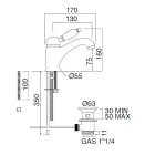 Handgefertigter Waschtischmischer aus Messing im klassischen Stil mit Hebel – Noriana Viadurini