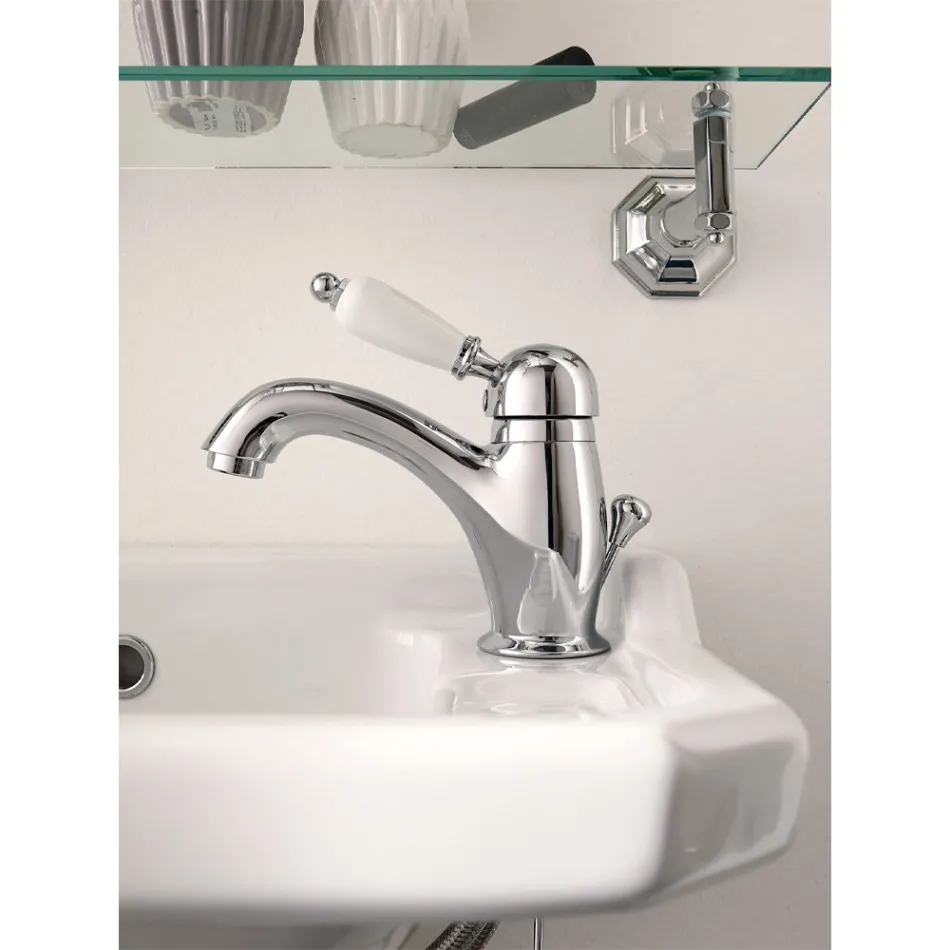 Handgefertigter Waschtischmischer aus Messing im klassischen Stil mit Hebel – Noriana Viadurini