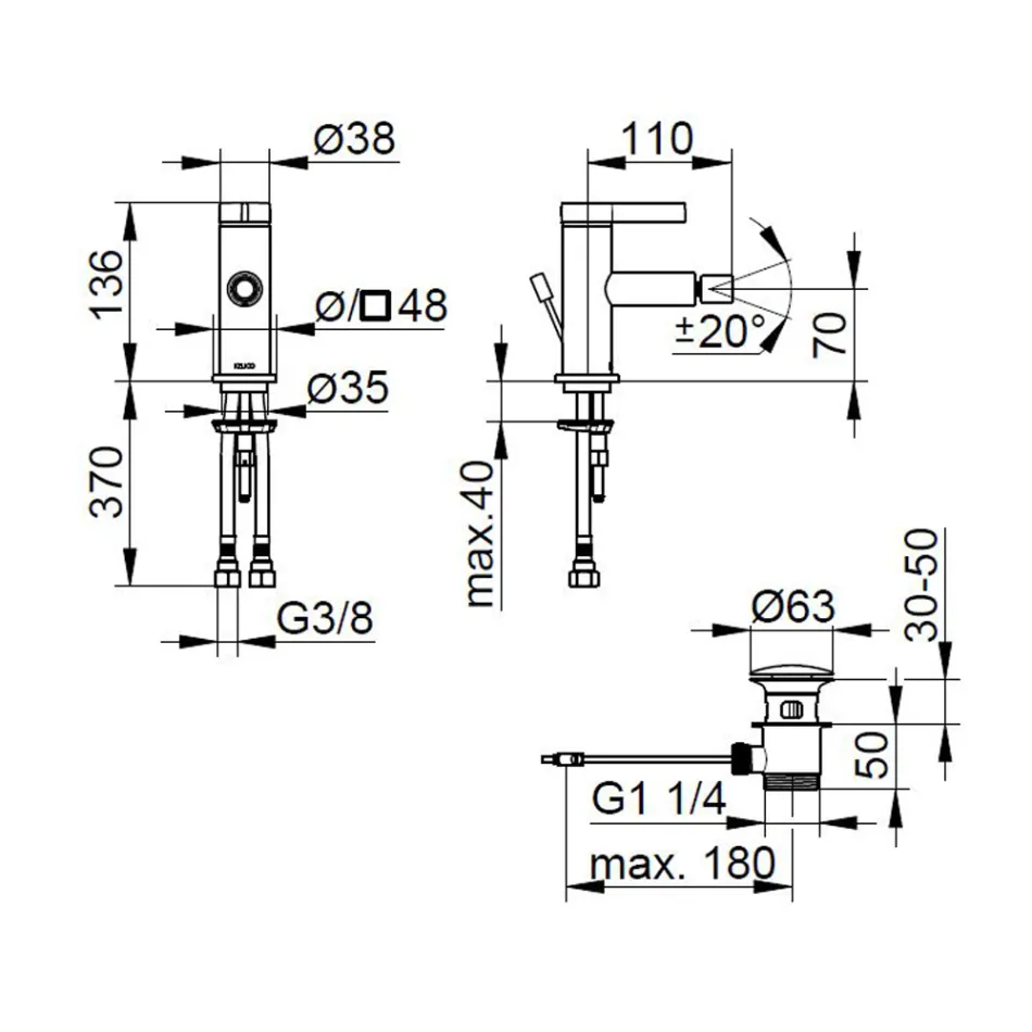 Bidet-Einhebelmischer klassisches Design Messing verchromt - artemisia Viadurini
