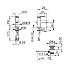 Einhebel-Waschtischmischer mit flachem Design aus verchromtem Messing - Agenore Viadurini