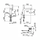 Moderner Einhebel-Waschbeckenmischer mit Metallablauf - Pinto Viadurini