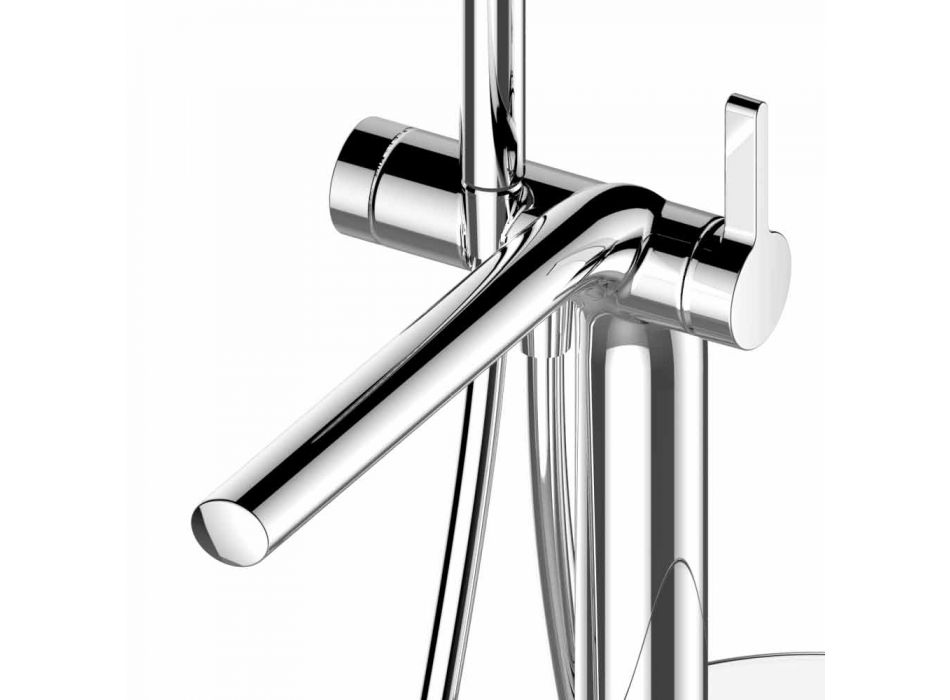 Moderner Einhebel-Badewannenmischer mit Metallduschkopf - Pinto Viadurini