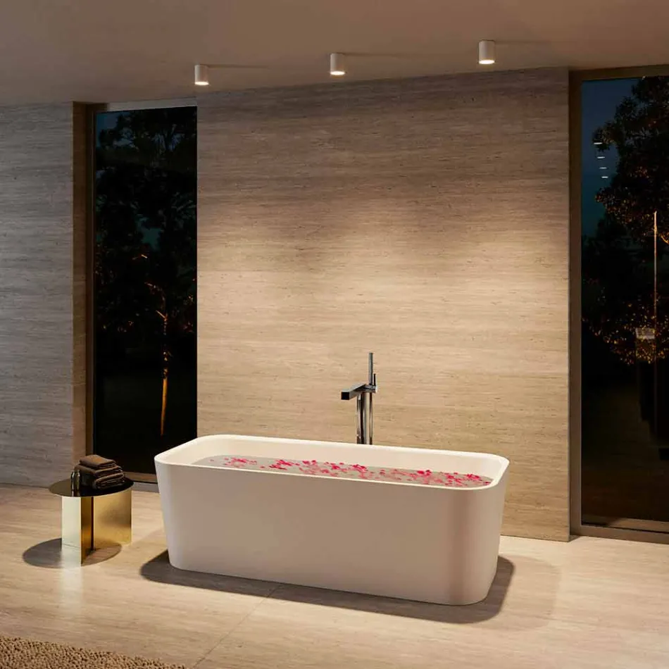 Moderner Einhebelmischer für Badewanne aus verchromtem Metall - Girino Viadurini