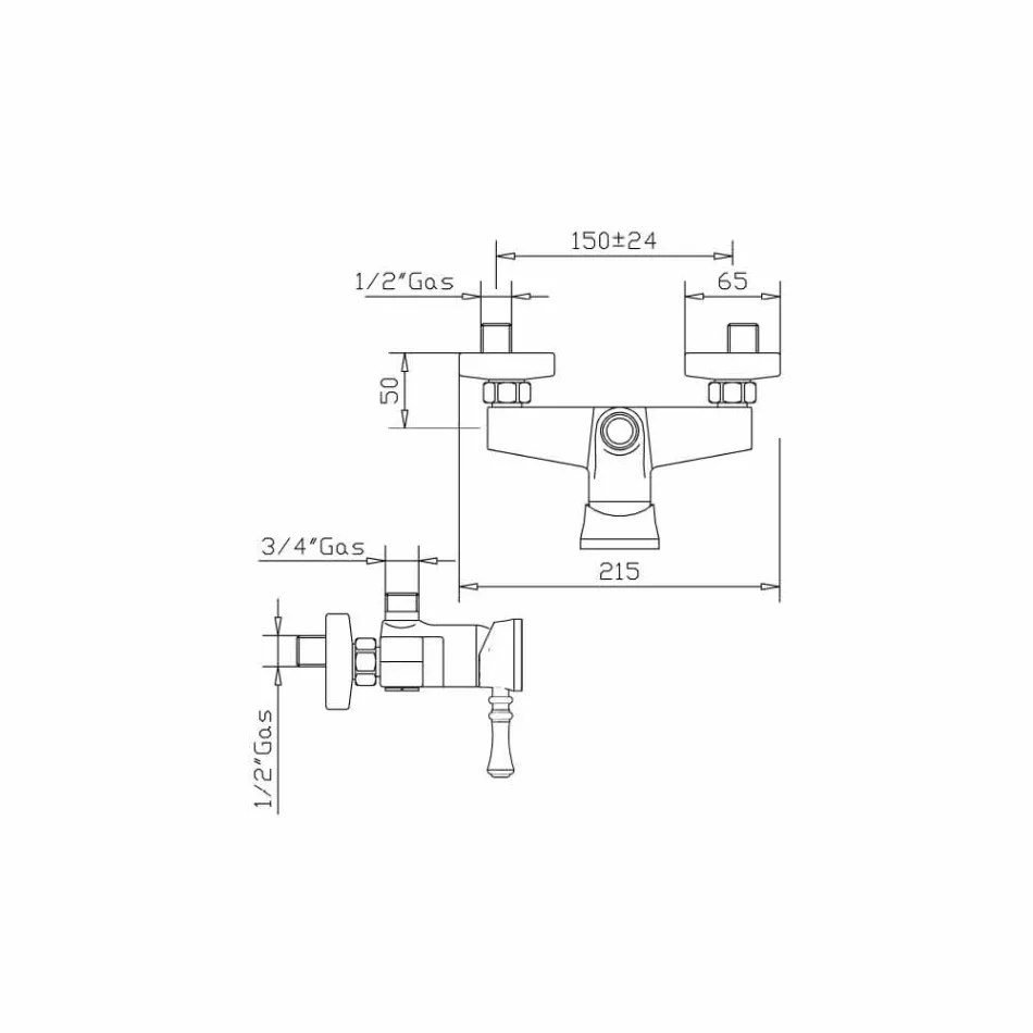 Messing Duschmischer Made in Italy - Neno Viadurini