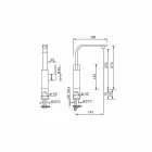 Mixer für Waschbecken mit hoher Ausdehnung 7cm Made in Italy - Panela Viadurini