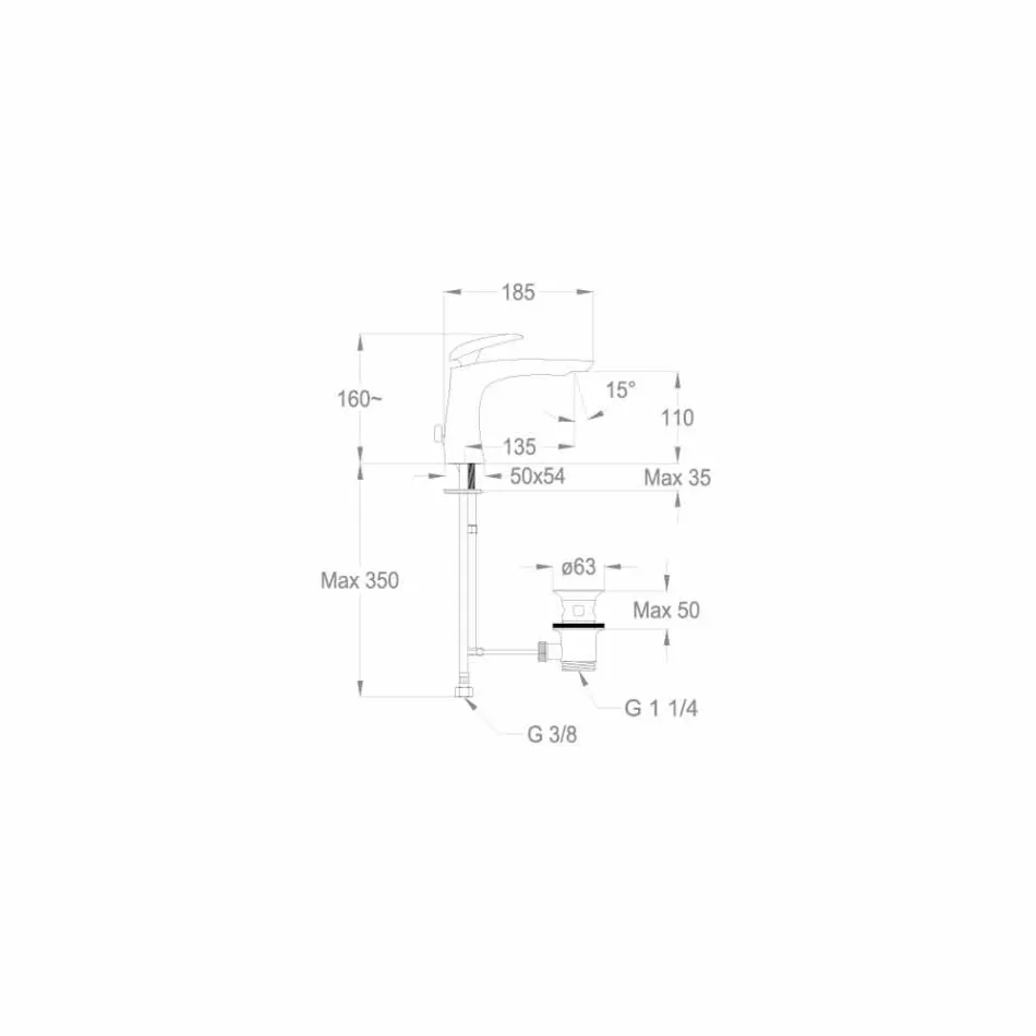 Made in Italy Design Messing Waschtischmischer - Filipo Viadurini