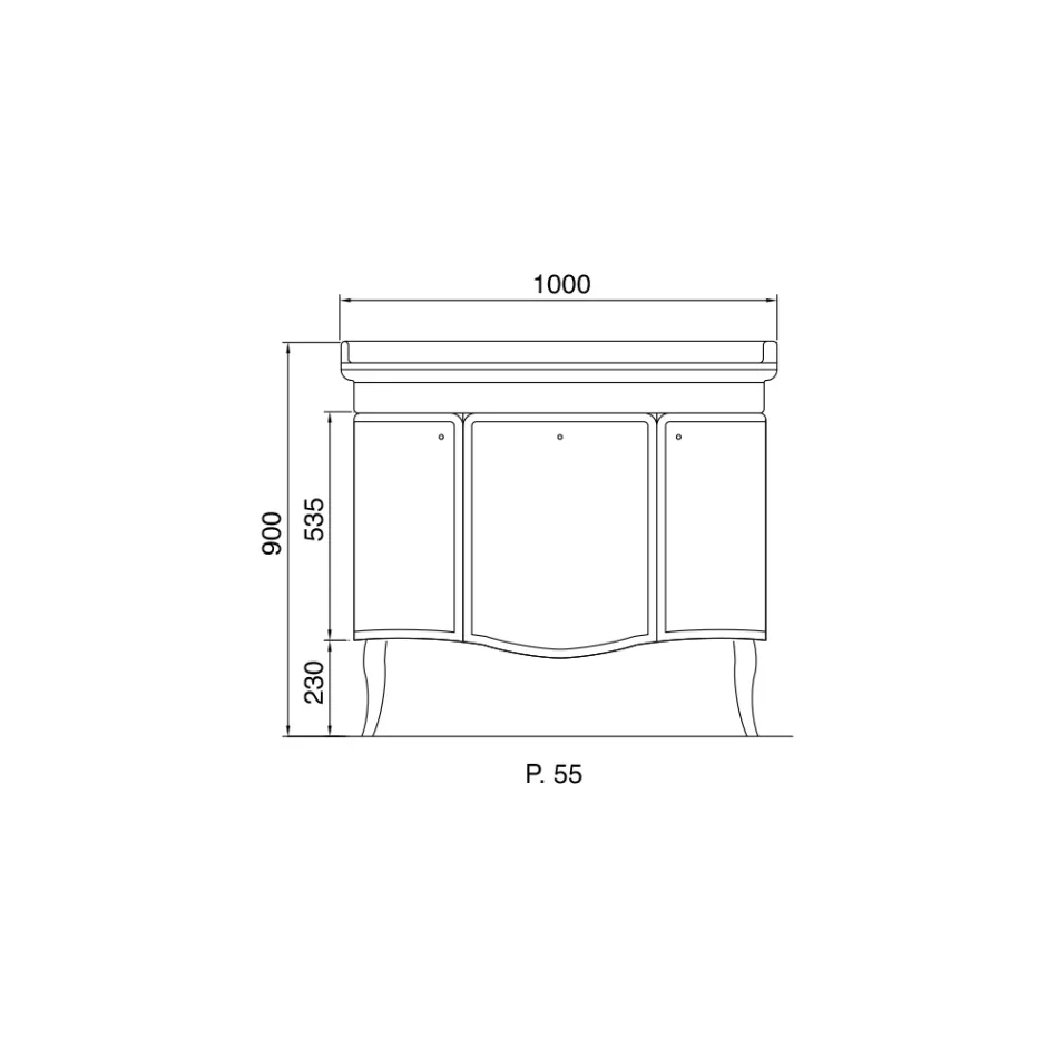 Schrank mit zwei Türen und glänzend lackiertem Korb, hergestellt in Italien – Candy Viadurini