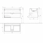 Hängeschrank für Badezimmer mit integriertem Waschbecken in 3 Dimensionen - Marione Viadurini