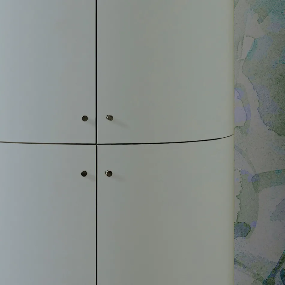 Badezimmerschrank mit vier Türen, die 3 Regale schließen, hergestellt in Italien – Candy Viadurini