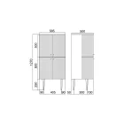 Badezimmerschrank mit vier Türen, die 3 Regale schließen, hergestellt in Italien – Candy Viadurini