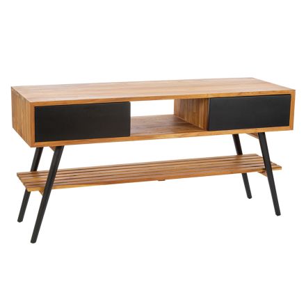 Moderner freistehender Badezimmerschrank mit schwarzer Designschublade - Hamadou Viadurini