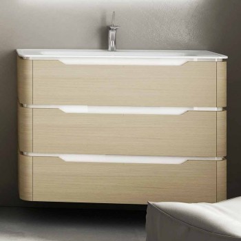 Badezimmerschrank mit 3 Schubladen modernes Arya Holz, hergestellt in Italien