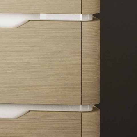 Badezimmerschrank mit 3 Schubladen modernes Arya Holz, hergestellt in