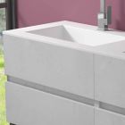 Doppelwaschbecken Badezimmerschrank, modernes Design in 4 Ausführungen aufgehängt - Doublet Viadurini