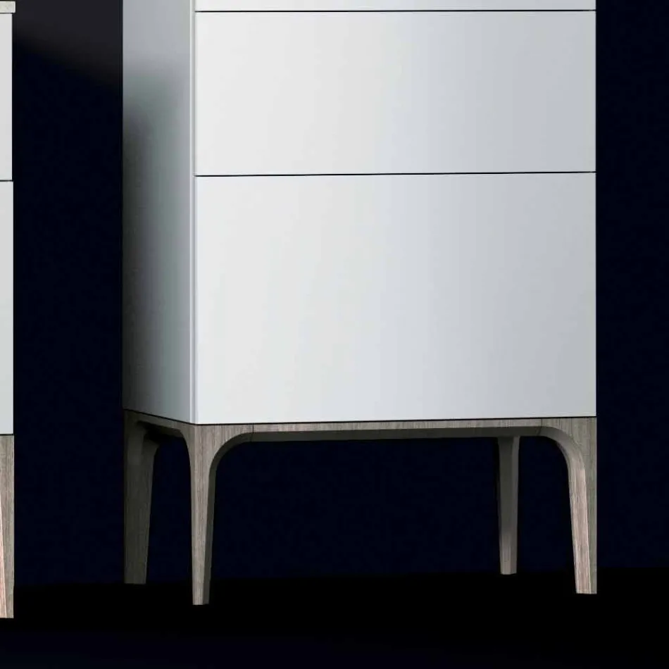 Moderner Badezimmerschrank mit 3 Schubladen in Amber lackiertem Holz, hergestellt in Italien Viadurini