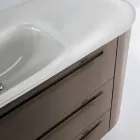 Abgehängte Badezimmerschrank 3 Schubladen + 2 Holztüren Happy, integrierte Spüle Viadurini