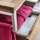 Hängende Badezimmerkonsole mit Struktur aus natürlichem Teakholz - Rodolfo Viadurini