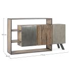 Mobiles Sideboard 3 Türen aus Mangoholz und Stahl Homemotion - Signorino Viadurini