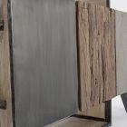 Mobiles Sideboard 3 Türen aus Mangoholz und Stahl Homemotion - Signorino Viadurini