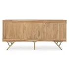 Mobiles Sideboard aus Akazienholz 3 Türen Ethnisches Design Homemotion - Carla Viadurini