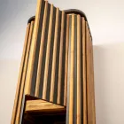 Säulen-Badezimmerschrank aus massivem Teakholz und Mahagoni – Plumeria Viadurini