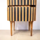 Säulen-Badezimmerschrank aus massivem Teakholz und Mahagoni – Plumeria Viadurini