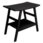 Moderner Badezimmerschrank aus Teakholz mit mattschwarzer Platte und Halterung - Crina Viadurini