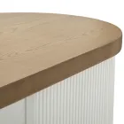 Holzschrank mit Oberteil und abgerundeten Einsätzen mit 2 Türen und 2 Regalen - Rachel Viadurini