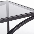 Niedriges Design-Bücherregal aus Stahl und 3 Glasböden - Federo Viadurini