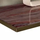 Wohnzimmer-Sideboard aus Rauchglas und grünem oder rotem Marmor mit Led - Leonarda Viadurini