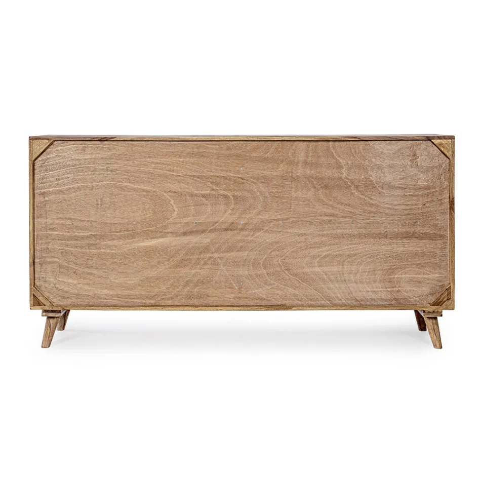 Möbel-Sideboard im Sheesham-Holz-Design mit 4 Türen Homemotion - Fregene Viadurini
