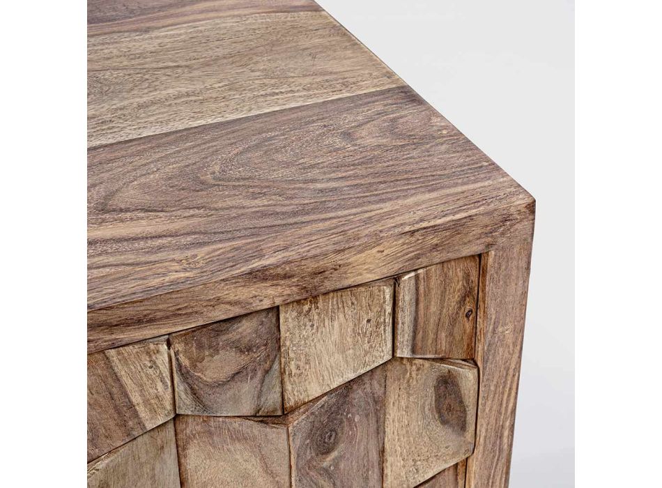 Möbel-Sideboard im Sheesham-Holz-Design mit 4 Türen Homemotion - Fregene Viadurini