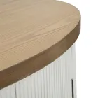 Ovaler Holzschrank mit Oberseite und abgerundeten Einsätzen mit 2 Türen - Rachel Viadurini