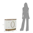 Ovaler Holzschrank mit Oberseite und abgerundeten Einsätzen mit 2 Türen - Rachel Viadurini