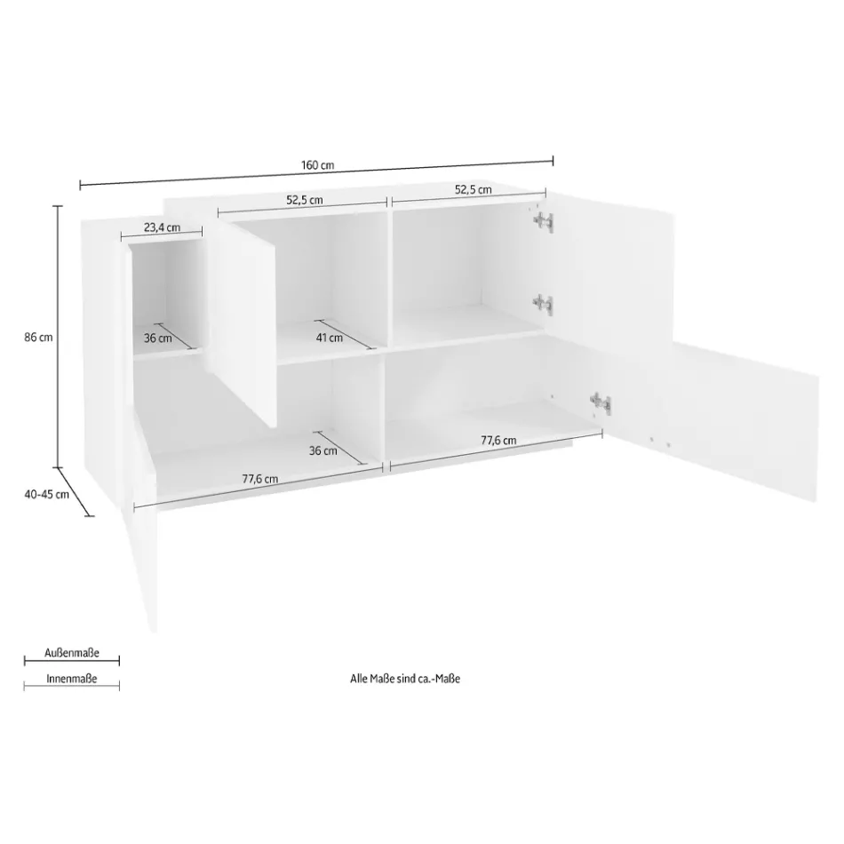 Wohnzimmermöbel 2 Türen und 2 Türen in Holz 2 Ausführungen - Therese Viadurini