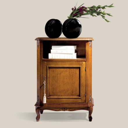 Klassischer Telefonhalter aus Holz mit Tür Made in Italy - Richard Viadurini