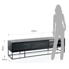 TV-Ständer mit 2 Türen und einem offenen Fach mit Ablage – Platin Viadurini