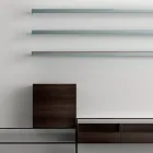 TV-Ständer mit 3 Regalen und aufklappbarem Behälter, hergestellt in Italien – römisch Viadurini